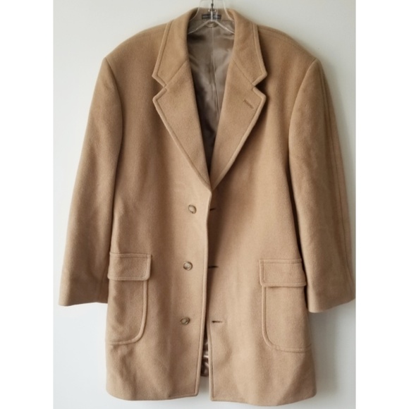 Bill Blass Suits Blazers Camel Hair Blend Overcoat Size 40r